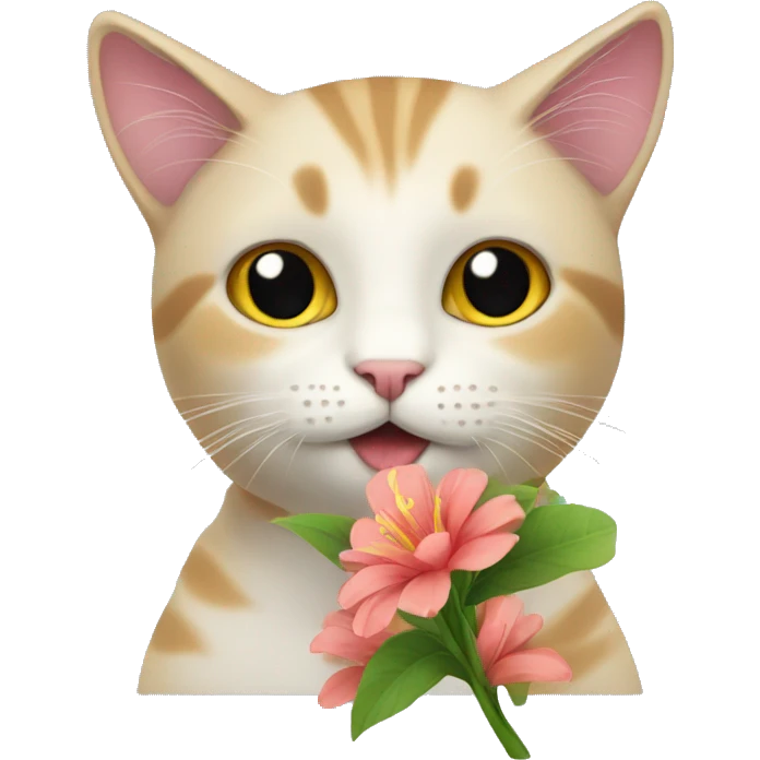 Cat with flower  emoji