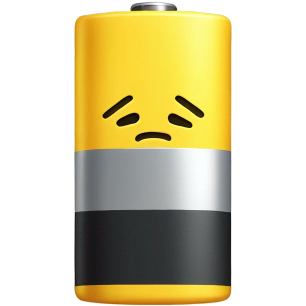 Sad yellow battery  emoji