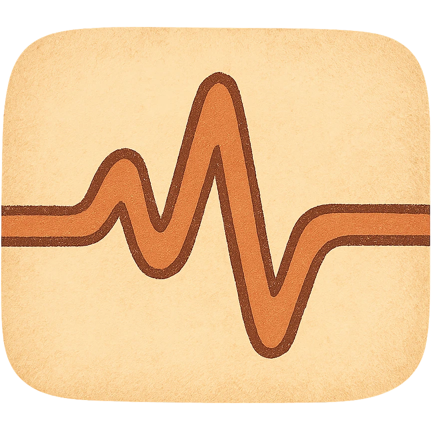 heartbeat pulse with soft edges, friendly style, suitable for health app emoji