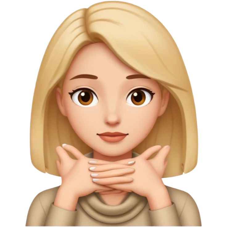 Women with hands around her neck emoji