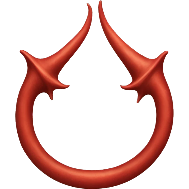 devil horns and tail nautical emoji