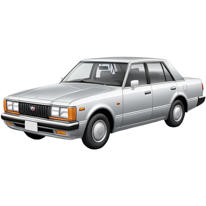 Toyota Crown sedan from the 1980s, boxy design, classic Japanese car emoji