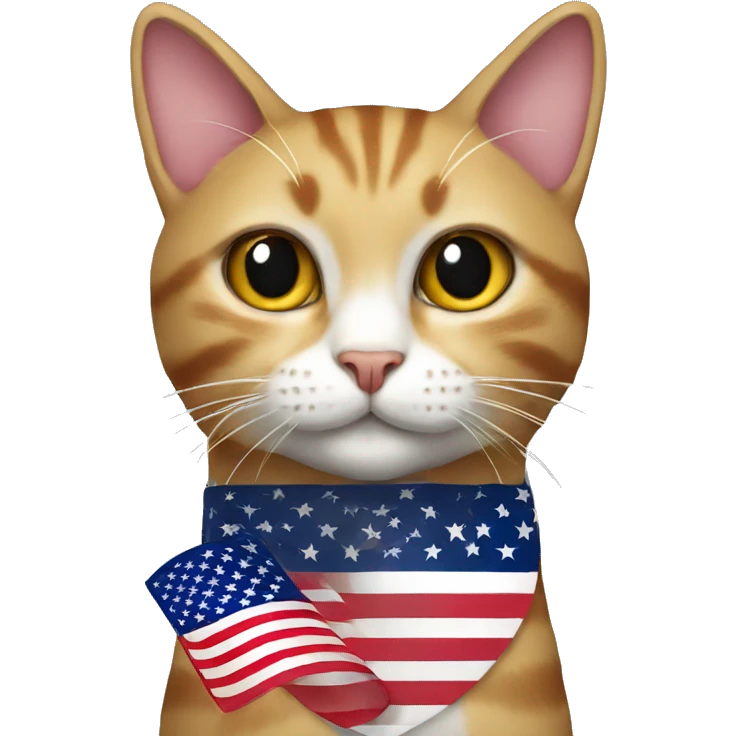 a cat with the american flag emoji