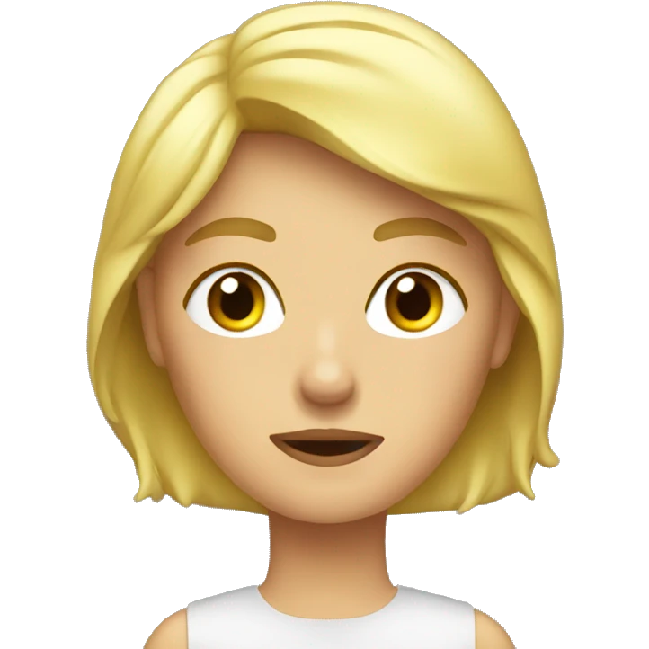 Blond woman sweating emoji