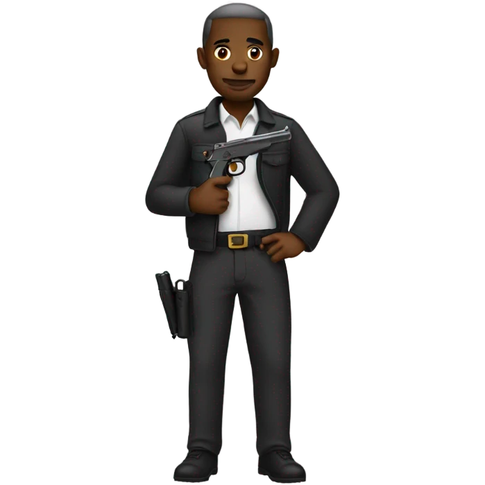 Black guy with gun emoji