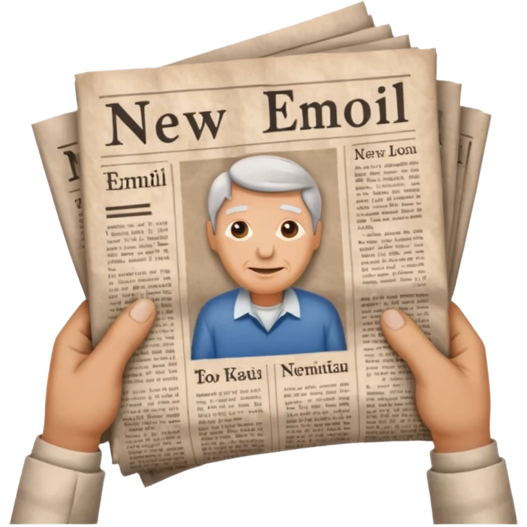 hands holding a newspaper emoji