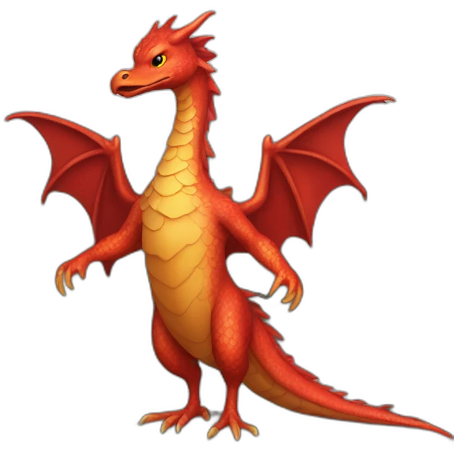 Litle red dragon such as telegram duck emoji