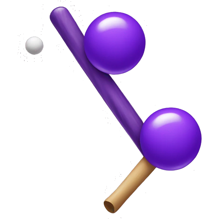 purple stick with two balls on the left and on the right emoji
