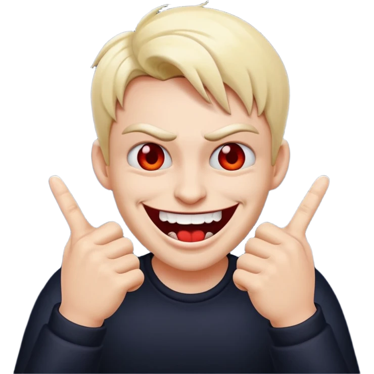 evil laugh with fingers twiddling emoji