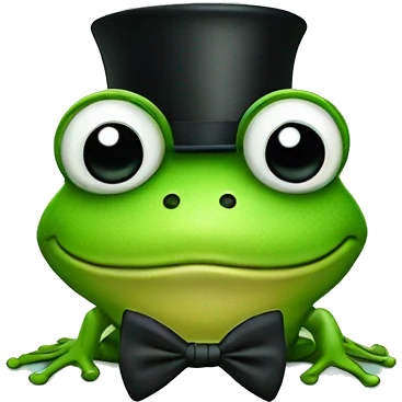 Frog with top hat and bow tie emoji