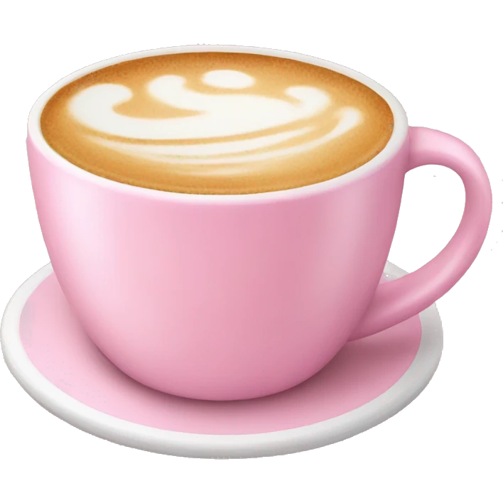 Pink mug with latte  emoji