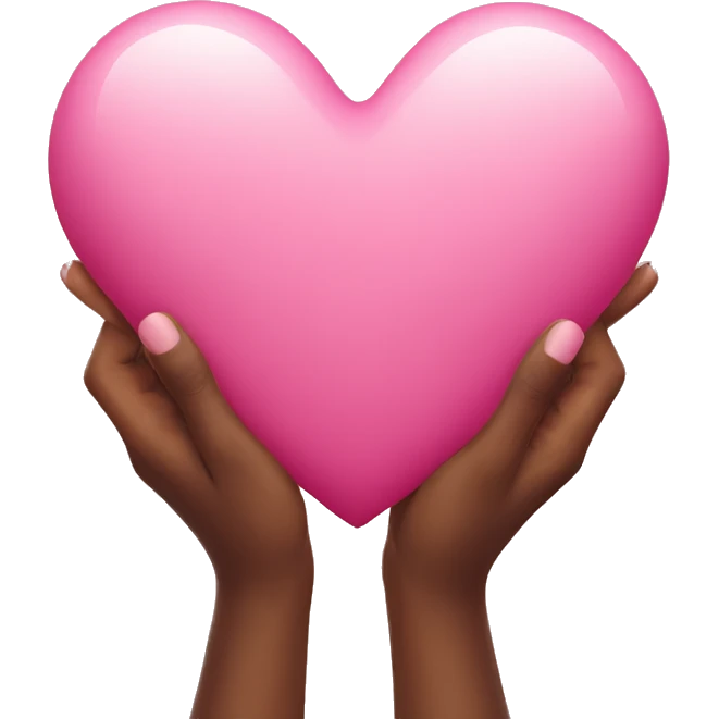 pink heart in hands emoji