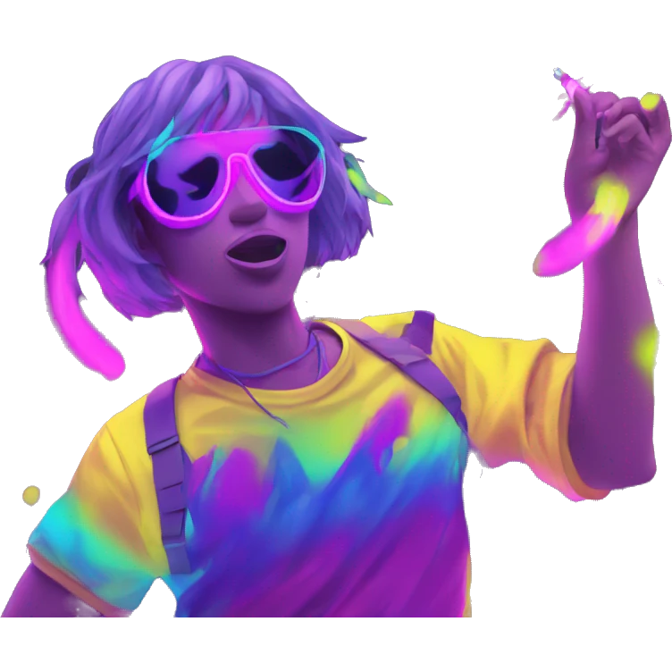 Rave party dancing neon smoking emoji