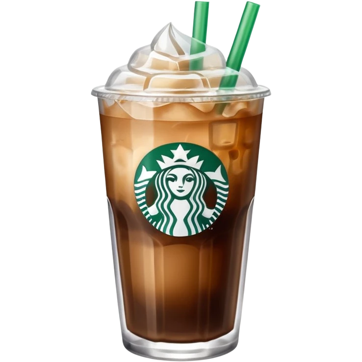 Starbuck ice coffee with ice cubes emoji
