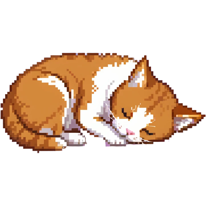 A ginger cat sleeping under the cherry blossoms emoji