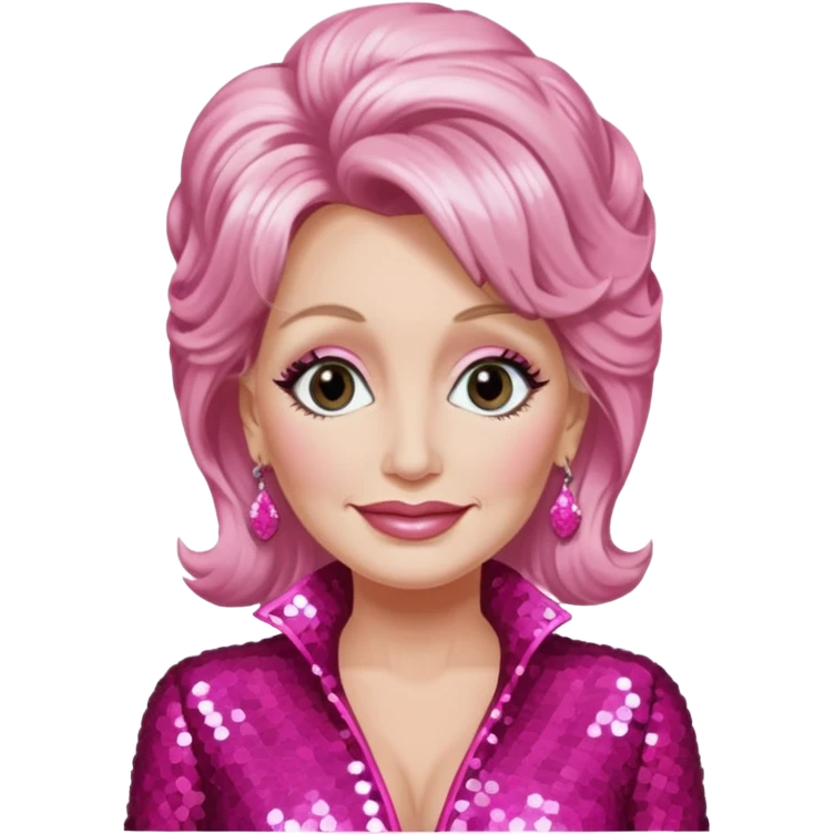 Dolly Parton with dark pink sequin outfit emoji