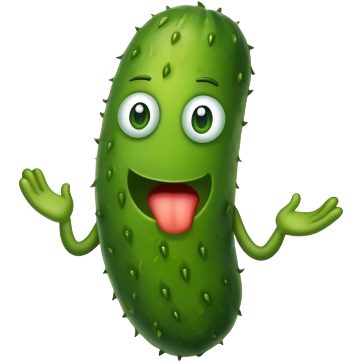 a talking pickle emoji