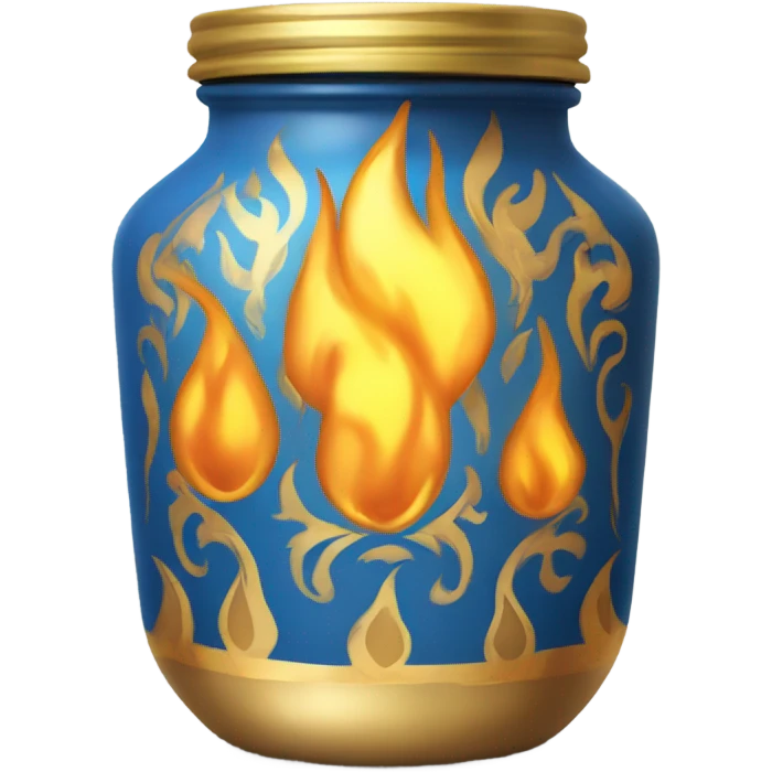flame on jar egypt gold white blue  emoji