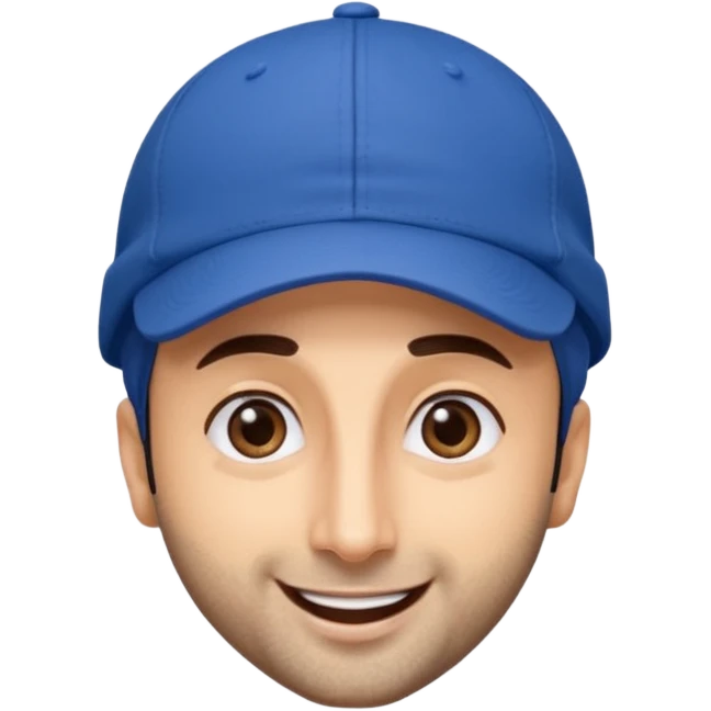 generate a pretty bratz emoji of ranbir kapoor wearing a blue cap emoji