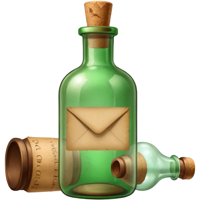 Message letter in green Bottle emoji