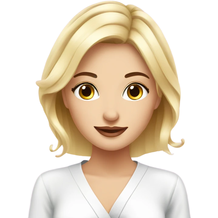 Girl blondes does the procedure in spa salon emoji