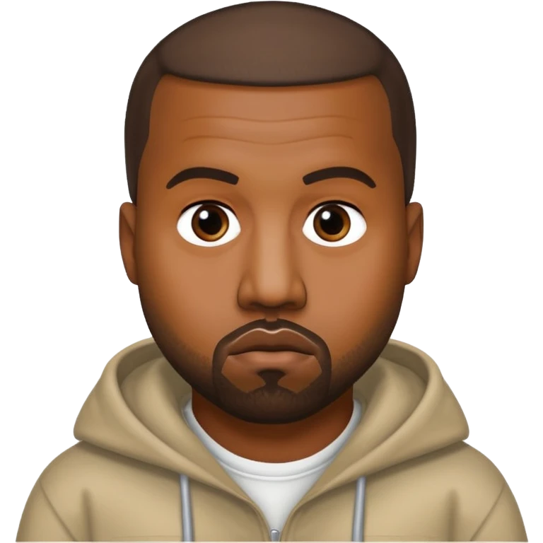 Kanye West in the style of Apple emoji, inspired by the Life of Pablo album cover. emoji