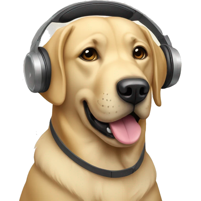 Labrador dog , sing and wear headphones  emoji