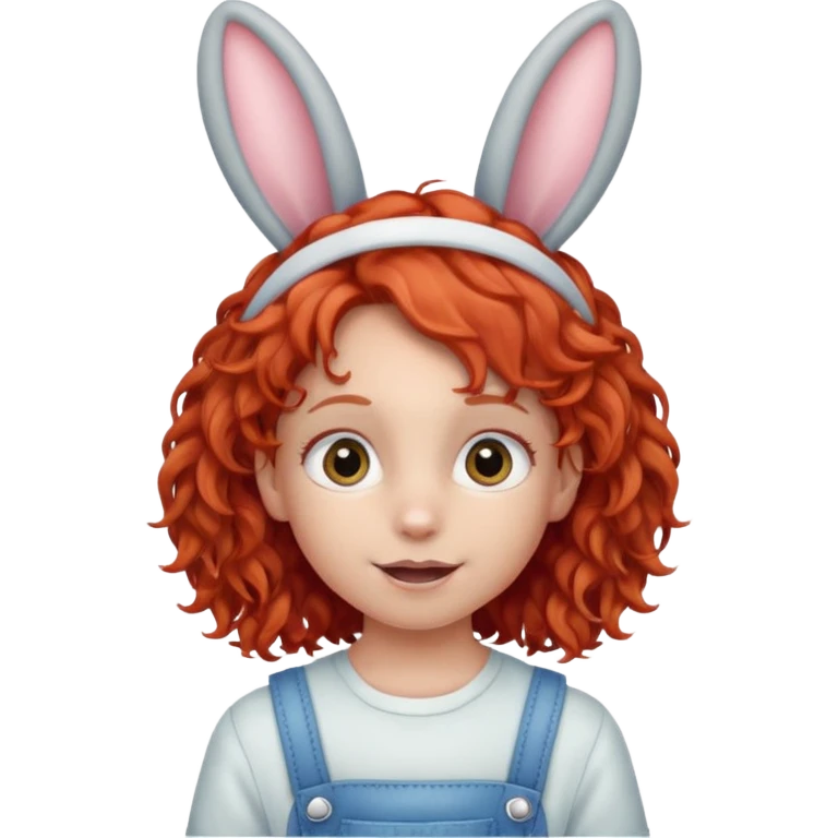 kid with braces bunny eared red haired curly big braces emoji