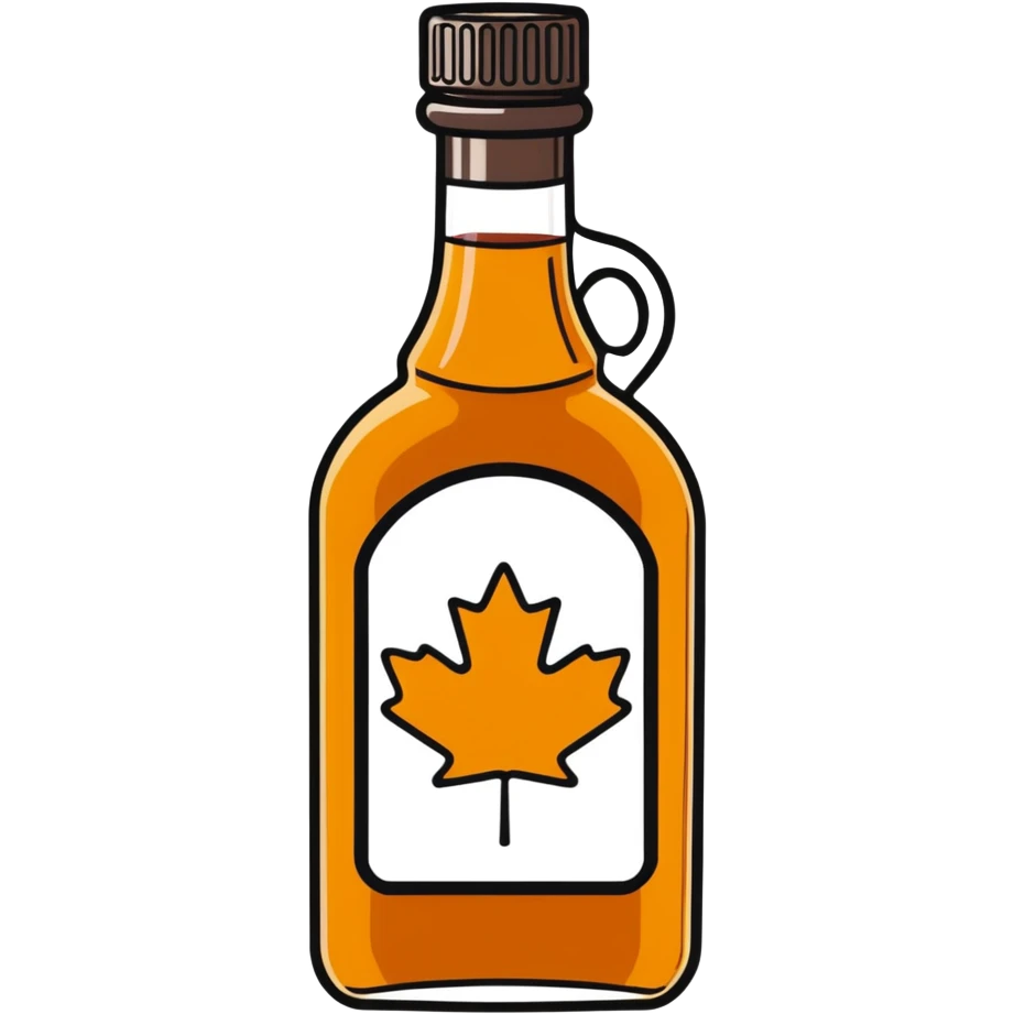 Bottle of Maple Syrup made in quebec  emoji