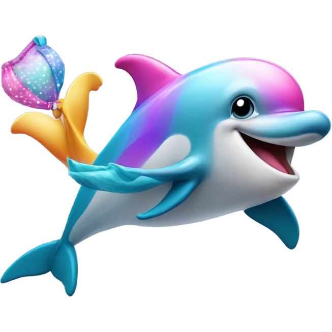 Dolphin with a bra emoji