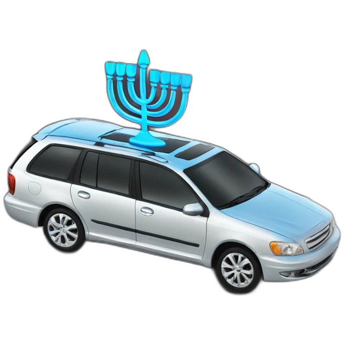 Menorah on car roof emoji