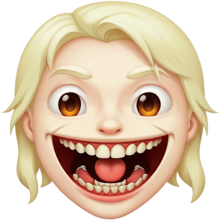 Salivating mouth with fangs smiling emoji