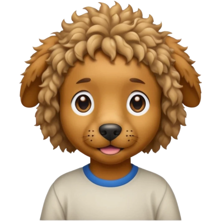 curly hair dog with shirts  emoji