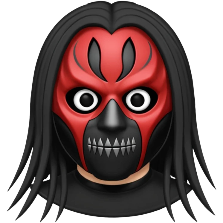 Um emoji gotico com a máscara de espinhos do integrante do slipknot joey jordison emoji