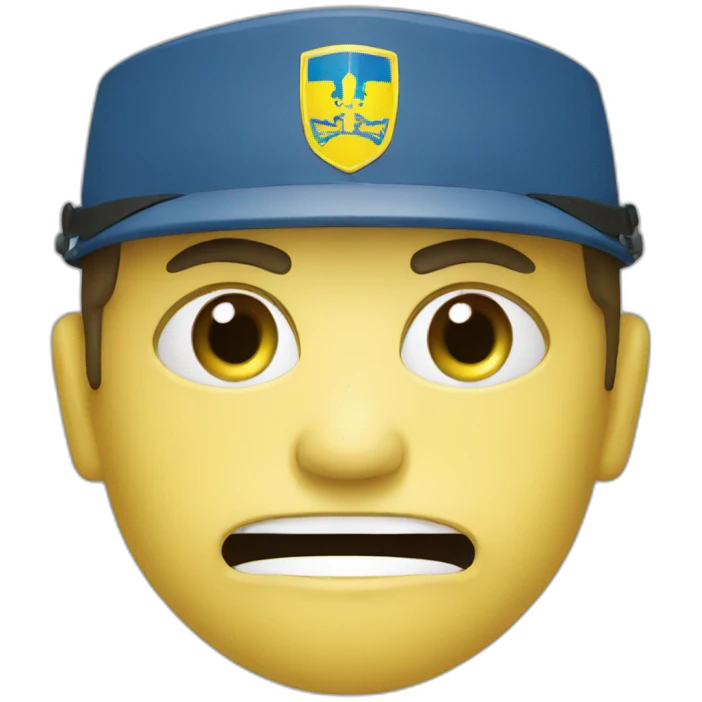 angry Ukrainian fireman with flag of Ukraine emoji