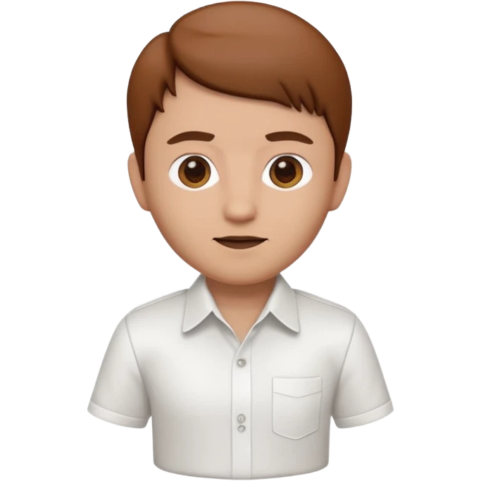 A 3D cartoon white shirt with a brown soil stain in the center, smooth fabric texture, bright lighting, realistic Memoji-style look. emoji