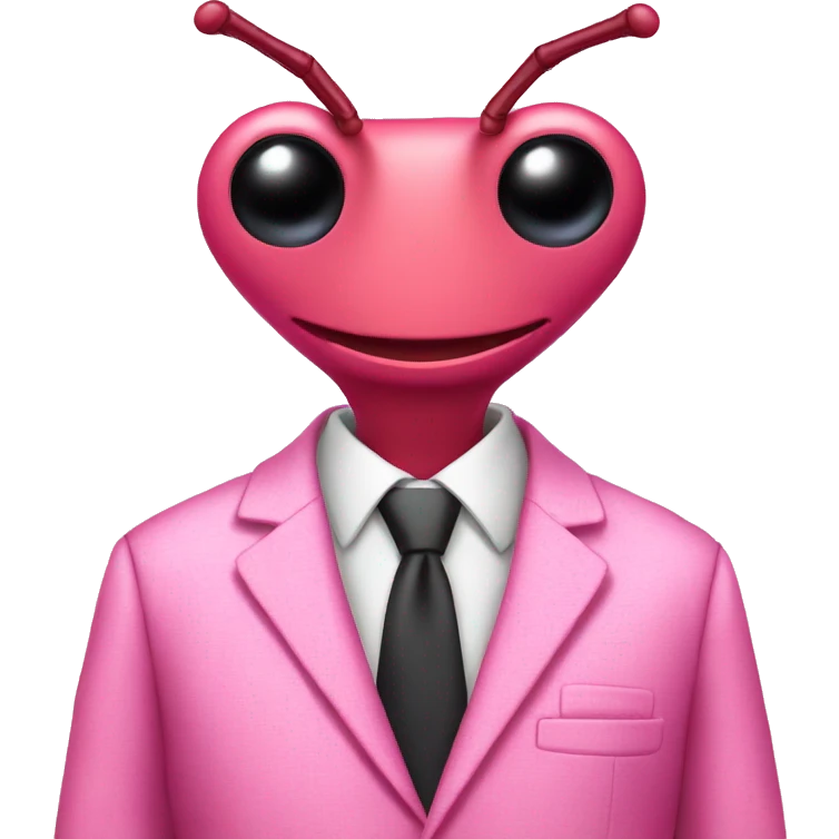 stickbug in a pink suit emoji