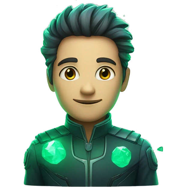 a galaxy full of emerald and electric stars emoji