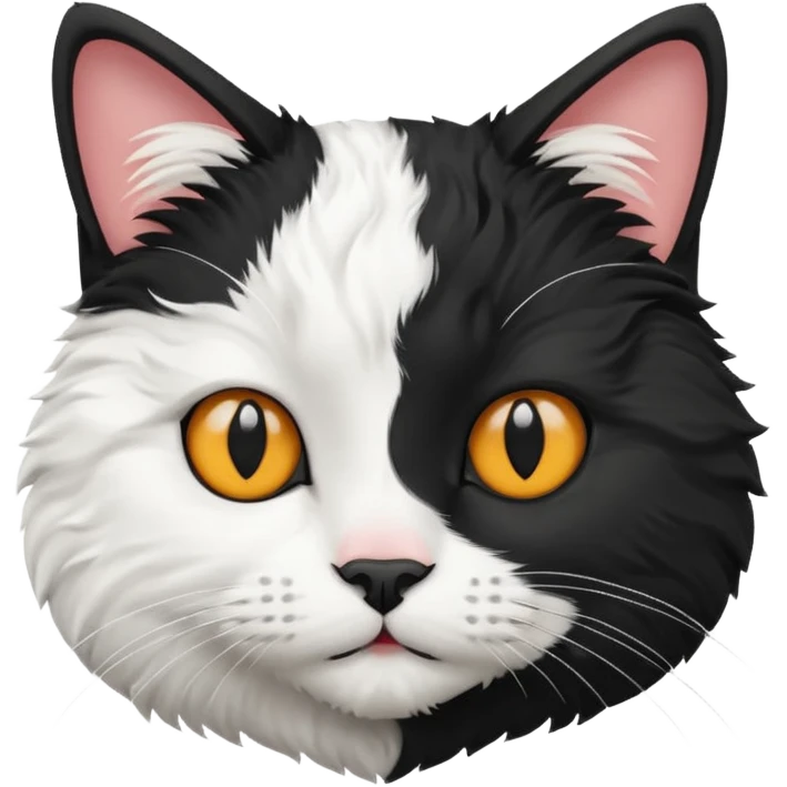 black and white cat head looking sideways from a wall emoji