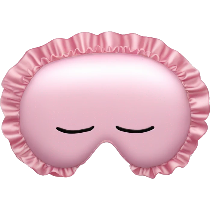 Light pink Frilly satin sleep mask no eyes emoji