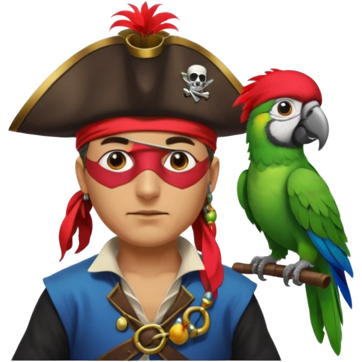 pirate and parrot emoji
