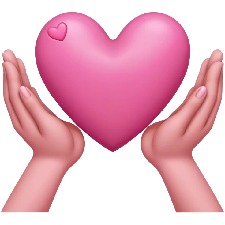 Pink Heart in brown hands emoji