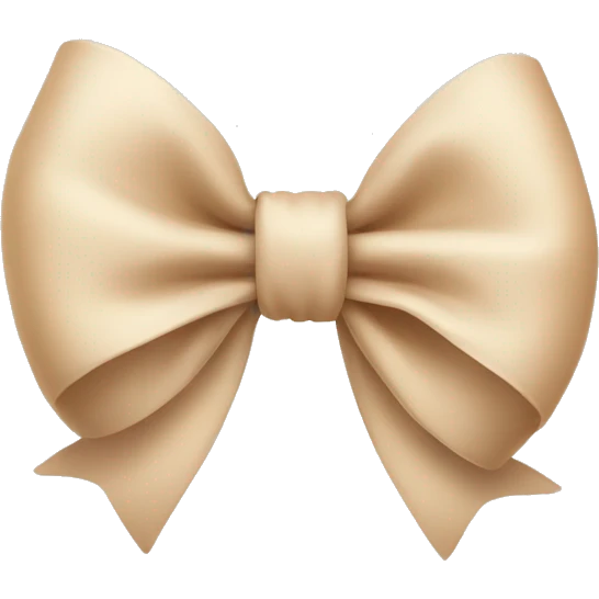 Cute beige bow with hearts  emoji