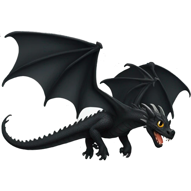 Black Dragon  flying  emoji
