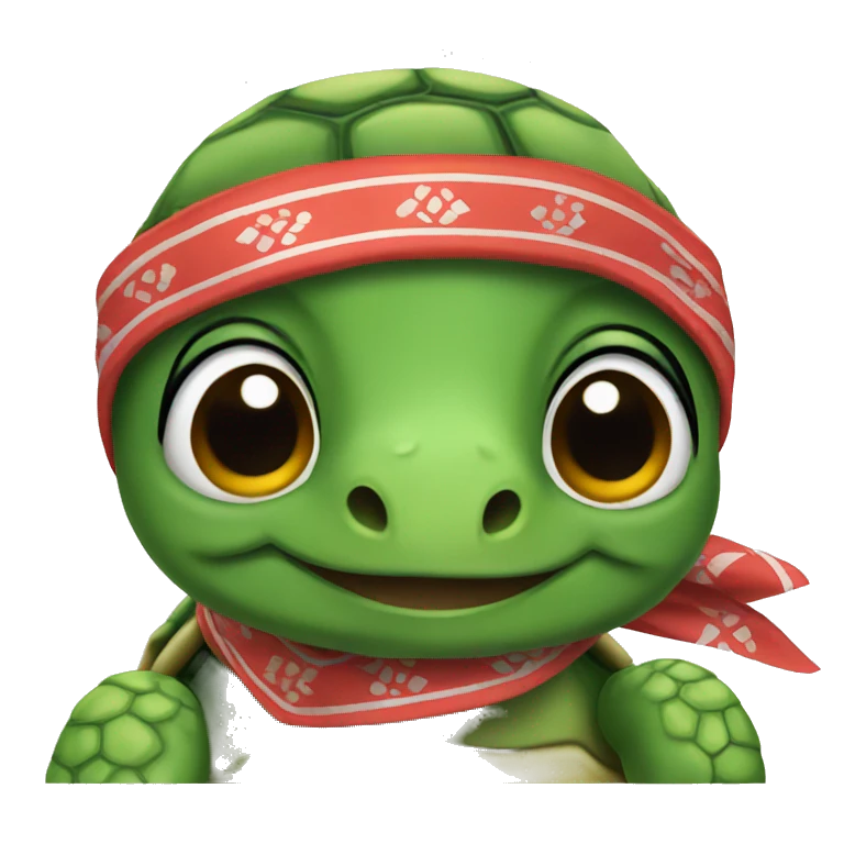 turtle wearing a bandana emoji