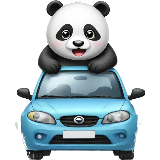 panda washing car emoji