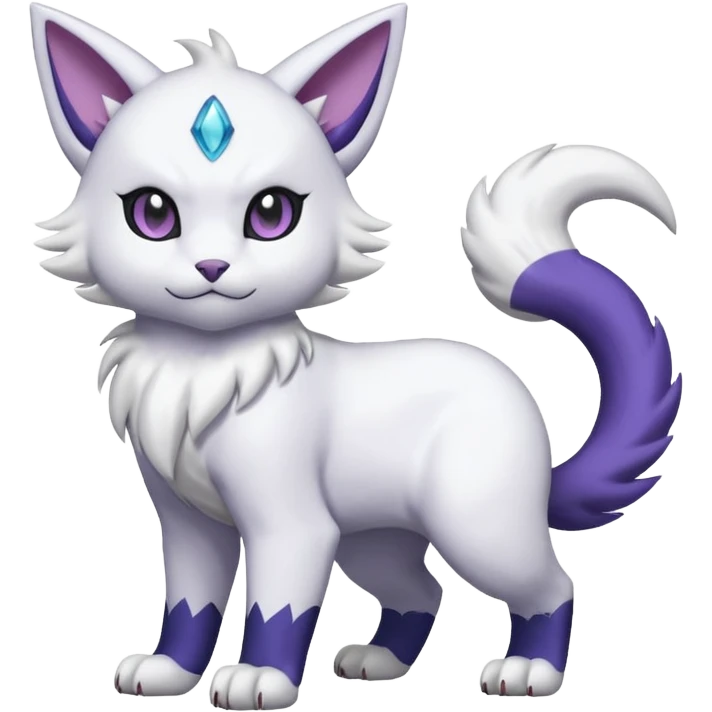 Absol-Delcatty-Purrloin-Gatomon-fusion, full body emoji