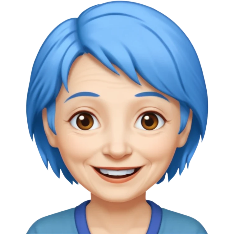 blue hair old woman emoji