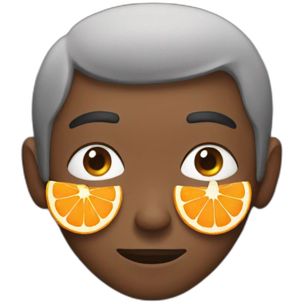 Guy having oranges as his eyes emoji