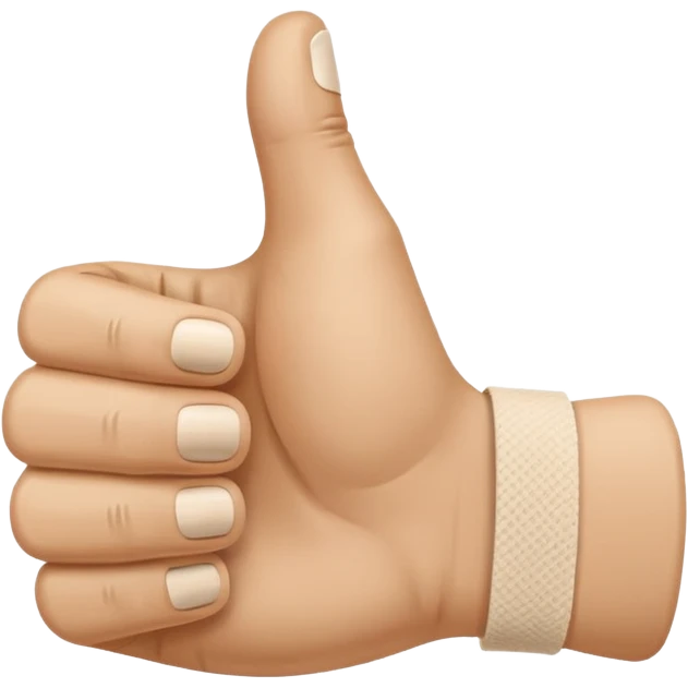 Thumbs up with a bandage on the base of the thumb emoji